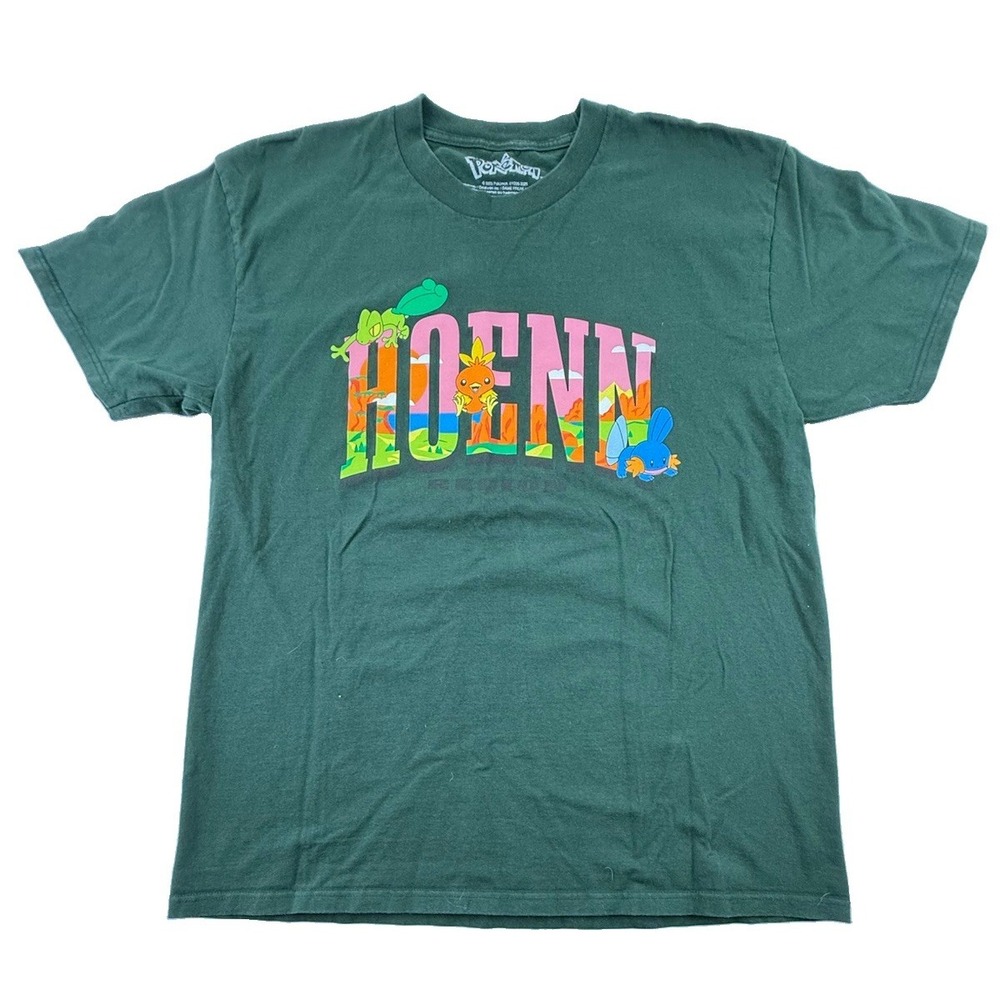 Pokémon Hoenn Region T-Shirt BoxLunch Exclusive Green Men's L Starters